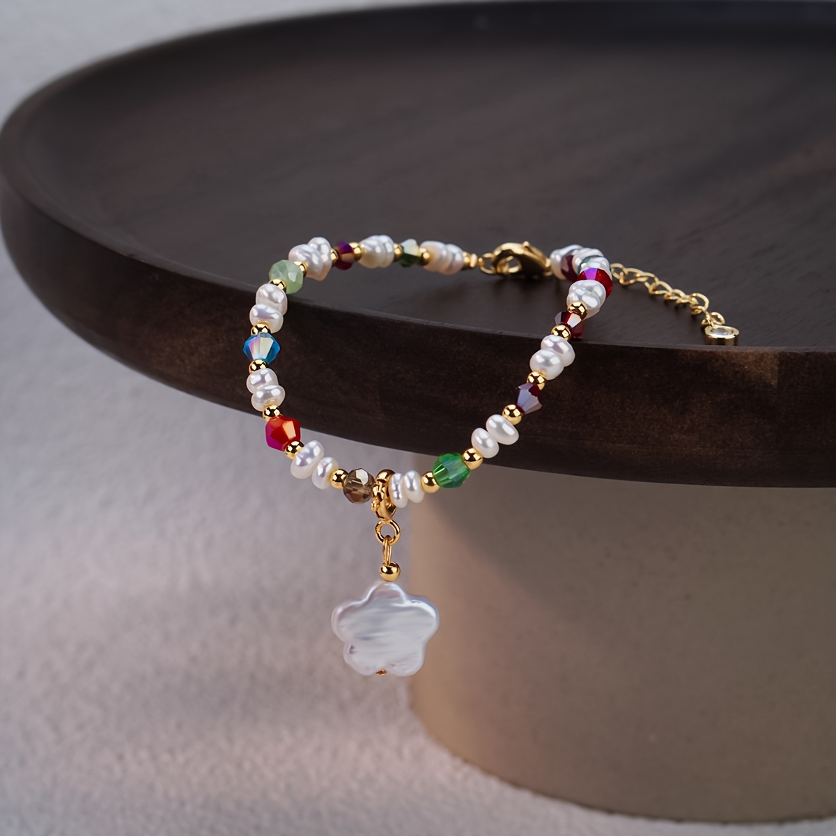 Women's Baroque Freshwater Pearls Bracelet with Zirconia Beads